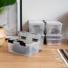 imageIRIS USA WeatherPro 19 Qt Storage Bins with Lids 6 Pack BPAFree Plastic Gasket Box with Tight Latch and Seal Stackable Nestable Tote Tub  ClearBlackClear