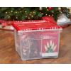 imageOrnament Storage Box with Attached Lid Stores 75 Ornaments per Bin 2Pack Stackable Durable Christmas Storage Organization Container Bin for Holiday Decorations and Accessories ClearRed