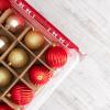 imageOrnament Storage Box with Attached Lid Stores 75 Ornaments per Bin 2Pack Stackable Durable Christmas Storage Organization Container Bin for Holiday Decorations and Accessories ClearRed
