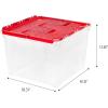 imageOrnament Storage Box with Attached Lid Stores 75 Ornaments per Bin 2Pack Stackable Durable Christmas Storage Organization Container Bin for Holiday Decorations and Accessories ClearRed