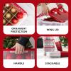 imageOrnament Storage Box with Attached Lid Stores 75 Ornaments per Bin 2Pack Stackable Durable Christmas Storage Organization Container Bin for Holiday Decorations and Accessories ClearRed