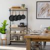 imageSWR4 Bakers Rack with Storage Adjustable Shelves Coffee Station Small Closet Organizer2 Adjustable Shelves