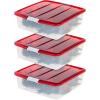 image24quot Wreath Storage Container With Latches and Handle 2 Pack For Holiday GarlandWreath Holiday Decorations and Heavy Duty Portable High Protection and Space Saving Storage ClearRedFits 20  3 Pack