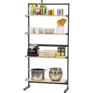 imageSWR4 Bakers Rack with Storage Adjustable Shelves Coffee Station Small Closet Organizer4 Adjustable Shelves