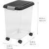 image25 Lb  33 Qt WeatherPro Airtight Pet Food Storage Container with Attachable Caster and Square Training Pad Holder Set Easy Mobility Keep Pests Out Floor Protection Black