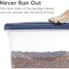 imageIRIS USA 30 lbs ampamp 11 lbs Combo Airtight Dog Food Storage Container Stackable Treat Box Wheels Keep Fresh Easy Mobility NavyClearNavy
