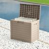 imageIRIS USA 35Gallon Outdoor Deck Storage Box Lockable ampamp UVProtected WeatherResistant Patio Storage for Cushions Garden Tools ampamp Packages Waterproof Resin Durable ampamp Stylish Design  Beige