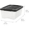 imageIRIS USA 54 Qt Stackable Plastic Storage Bins with Lids 4 Pack  BPAFree Made in USA  SeeThrough Organizing Solution Latches Durable Nestable Containers Secure Pull Handle  ClearBlackClearBlack