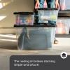 imageIRIS USA 54 Qt Stackable Plastic Storage Bins with Lids 4 Pack  BPAFree Made in USA  SeeThrough Organizing Solution Latches Durable Nestable Containers Secure Pull Handle  ClearBlackClearBlack
