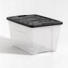 imageIRIS USA 54 Qt Stackable Plastic Storage Bins with Lids 4 Pack  BPAFree Made in USA  SeeThrough Organizing Solution Latches Durable Nestable Containers Secure Pull Handle  ClearBlackClearBlack