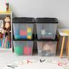 imageIRIS USA 54 Qt Stackable Plastic Storage Bins with Lids 4 Pack  BPAFree Made in USA  SeeThrough Organizing Solution Latches Durable Nestable Containers Secure Pull Handle  ClearBlackClearBlack