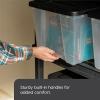 imageIRIS USA 54 Qt Stackable Plastic Storage Bins with Lids 4 Pack  BPAFree Made in USA  SeeThrough Organizing Solution Latches Durable Nestable Containers Secure Pull Handle  ClearBlackClearBlack