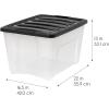 imageIRIS USA 54 Qt Stackable Plastic Storage Bins with Lids 4 Pack  BPAFree Made in USA  SeeThrough Organizing Solution Latches Durable Nestable Containers Secure Pull Handle  ClearBlackClearBlack