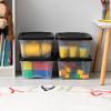 imageIRIS USA 54 Qt Stackable Plastic Storage Bins with Lids 4 Pack  BPAFree Made in USA  SeeThrough Organizing Solution Latches Durable Nestable Containers Secure Pull Handle  ClearBlackClearBlack