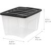 imageIRIS USA 54 Qt Stackable Plastic Storage Bins with Lids 4 Pack  BPAFree Made in USA  SeeThrough Organizing Solution Latches Durable Nestable Containers Secure Pull Handle  ClearBlackClearBlack