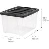 imageIRIS USA 54 Qt Stackable Plastic Storage Bins with Lids 4 Pack  BPAFree Made in USA  SeeThrough Organizing Solution Latches Durable Nestable Containers Secure Pull Handle  ClearBlackClearBlack