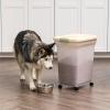 imageIRIS USA Airtight Dog Food Storage Container WeatherPro Up to 40 lbs Removable Wheels for Dog Cat Bird and Other Pet Food Storage Bin Keep Fresh Translucent Body Made in USA SmokeBlackClearAlmond