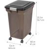 imageIRIS USA Airtight Dog Food Storage Container WeatherPro Up to 40 lbs Removable Wheels for Dog Cat Bird and Other Pet Food Storage Bin Keep Fresh Translucent Body Made in USA SmokeBlackSmokeBlack
