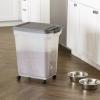 imageIRIS USA Airtight Dog Food Storage Container WeatherPro Up to 40 lbs Removable Wheels for Dog Cat Bird and Other Pet Food Storage Bin Keep Fresh Translucent Body Made in USA SmokeBlackClearDark Gray