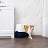 imageIRIS USA Large Hooded Corner Litter Box Without Scoop Navy