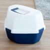 imageIRIS USA Large Hooded Corner Litter Box Without Scoop Navy