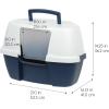 imageIRIS USA Large Hooded Corner Litter Box Without Scoop Navy