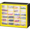 imageIRIS USA Plastic Drawer Storage Organizer 24Drawer Teacher Toolbox Bead Small Parts Organizer Cabinet for Hardware Crafts Nuts Bolts Tools Sticker Home Business Scrapbook Art Hobby Garage  YellowYellow