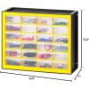 imageIRIS USA Plastic Drawer Storage Organizer 24Drawer Teacher Toolbox Bead Small Parts Organizer Cabinet for Hardware Crafts Nuts Bolts Tools Sticker Home Business Scrapbook Art Hobby Garage  YellowYellow