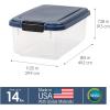 imageIRIS USA WeatherPro Airtight Pet Food Storage Container Up to 12Lbs Dog Cat Bird and Other Pet Food Storage Bin Keep Pests Out Translucent Body BPA Free Stackable Navy14 lbs