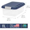 imageIRIS USA WeatherPro Airtight Pet Food Storage Container Up to 12Lbs Dog Cat Bird and Other Pet Food Storage Bin Keep Pests Out Translucent Body BPA Free Stackable Navy11 lbs