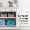 imageIRIS USA WeatherPro Airtight Pet Food Storage Container Up to 12Lbs Dog Cat Bird and Other Pet Food Storage Bin Keep Pests Out Translucent Body BPA Free Stackable Navy14 lbs 2Pack