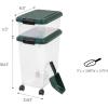 imageRemington 2 Piece Clear Plastic Food Storage Container  30 lbs 11 lbs  Airtight Stackable Wheels  Food Storage Treat Box  2Cup Scoop