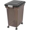 imageIRIS USA Airtight Dog Food Storage Container WeatherPro Up to 40 lbs Removable Wheels for Dog Cat Bird and Other Pet Food Storage Bin Keep Fresh Translucent Body Made in USA SmokeBlackSmokeBlack