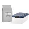 imageIRIS USA WeatherPro Airtight Pet Food Storage Container Up to 12Lbs Dog Cat Bird and Other Pet Food Storage Bin Keep Pests Out Translucent Body BPA Free Stackable Navy14 lbs