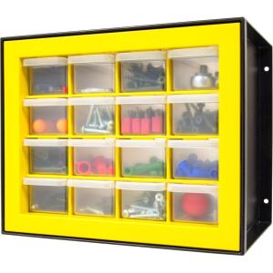 imageIRIS USA Plastic Drawer Storage Organizer 24Drawer Teacher Toolbox Bead Small Parts Organizer Cabinet for Hardware Crafts Nuts Bolts Tools Sticker Home Business Scrapbook Art Hobby Garage  YellowYellow