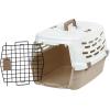 imageIRIS USA 23quot Cat Carrier Small Pet Carrier Hard Dog Kennel with 2Door Front and Top Access Dog Carrier up to 18 pounds WhiteAlmond