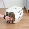 imageIRIS USA 23quot Cat Carrier Small Pet Carrier Hard Dog Kennel with 2Door Front and Top Access Dog Carrier up to 18 pounds WhiteAlmond
