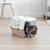 imageIRIS USA 23quot Cat Carrier Small Pet Carrier Hard Dog Kennel with 2Door Front and Top Access Dog Carrier up to 18 pounds WhiteAlmond
