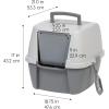 imageIRIS USA Cat Litter Box with Front Door Flap Handle and Scoop Dark Gray  Extra Sticky Lint Roller Value Pack Comes with Storage Box Standard and THandle Roller Refills 1260 Sheets TotalJumbo Enclosed  Lint Roller