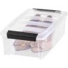 imageIRIS USA 33 Qt Stackable Plastic Storage Bins with Lids 8 Pack  BPAFree Made in USA  Discreet Organizing Solution Latches Durable Nestable Containers Secure Pull Handle  PearlClear