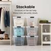 imageIRIS USA 33 Qt Stackable Plastic Storage Bins with Lids 8 Pack  BPAFree Made in USA  Discreet Organizing Solution Latches Durable Nestable Containers Secure Pull Handle  PearlClear