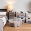 imageIRIS USA 33 Qt Stackable Plastic Storage Bins with Lids 8 Pack  BPAFree Made in USA  Discreet Organizing Solution Latches Durable Nestable Containers Secure Pull Handle  PearlClear