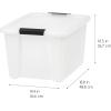 imageIRIS USA 33 Qt Stackable Plastic Storage Bins with Lids 8 Pack  BPAFree Made in USA  Discreet Organizing Solution Latches Durable Nestable Containers Secure Pull Handle  PearlPearl