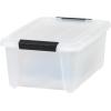 imageIRIS USA 33 Qt Stackable Plastic Storage Bins with Lids 8 Pack  BPAFree Made in USA  Discreet Organizing Solution Latches Durable Nestable Containers Secure Pull Handle  PearlPearl