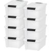 imageIRIS USA 33 Qt Stackable Plastic Storage Bins with Lids 8 Pack  BPAFree Made in USA  Discreet Organizing Solution Latches Durable Nestable Containers Secure Pull Handle  PearlPearl