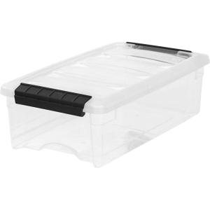 imageIRIS USA 33 Qt Stackable Plastic Storage Bins with Lids 8 Pack  BPAFree Made in USA  Discreet Organizing Solution Latches Durable Nestable Containers Secure Pull Handle  PearlClear