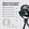 imageIRIS USA WOOZOO 35quot Cordless Portable Personal Fan with Flexible Tripod Stand 10Hour Runtime 360 Tilt 3 Speeds LED Light Mosquito Repellent Tray USBC Charging for IndoorOutdoor Use Black
