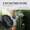 imageIRIS USA WOOZOO 35quot Cordless Portable Personal Fan with Flexible Tripod Stand 10Hour Runtime 360 Tilt 3 Speeds LED Light Mosquito Repellent Tray USBC Charging for IndoorOutdoor Use Black