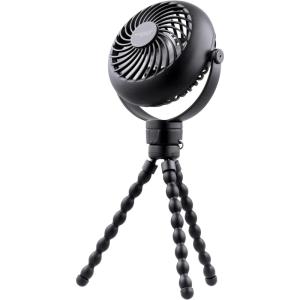imageIRIS USA WOOZOO 35quot Cordless Portable Personal Fan with Flexible Tripod Stand 10Hour Runtime 360 Tilt 3 Speeds LED Light Mosquito Repellent Tray USBC Charging for IndoorOutdoor Use Black