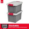 imageIRIS USA 5 Gallon Lockable Storage Totes with Lids 6 Pack  Gray HeavyDuty Durable Stackable Containers Large Garage Organizing Bins Moving Tubs Rugged Sturdy Equipment Utility Tool Box5 Gal  6 Pack